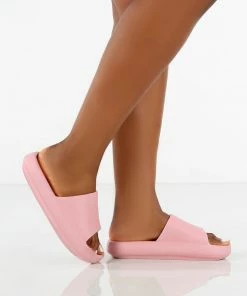 Public Desire UK Flex Pink Rubber Flat Sliders