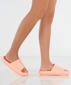 Public Desire UK Solar Pink Rubber Flat Sliders