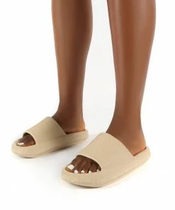 Public Desire UK Solar Bone Rubber Flat Slider