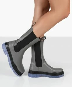 Public Desire UK WINTER GREY ANKLE CHELSEA BOOTS Ankle Boots