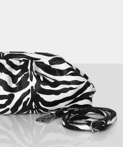 Public Desire UK Kammi Zebra PU Evening Clutch Bag Clutch Bags