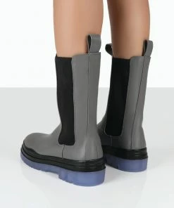 Public Desire UK WINTER GREY ANKLE CHELSEA BOOTS Ankle Boots