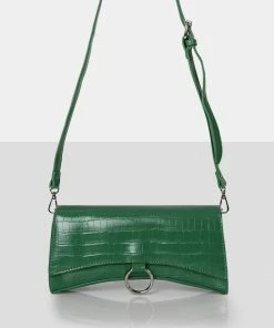 Public Desire UK NEW IN The Kemi Green Arched Crossbody Mini Handbag