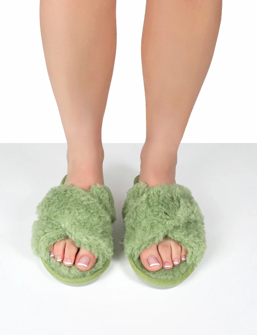 Public Desire UK NIGHTCAP GREEN CROSS STRAP SLIPPERS 4 Public Desire UK NIGHTCAP GREEN CROSS STRAP SLIPPERS