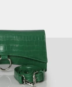Public Desire UK NEW IN The Kemi Green Arched Crossbody Mini Handbag
