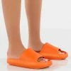 Public Desire UK Solar Orange Rubber Flat Sliders