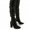Public Desire UK Theirs Black PU Over The Knee Boots Long Boots