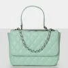 Public Desire UK Bags The Vienna Mint Quilted Silver Detailing Crossbody Shoulder Handbag