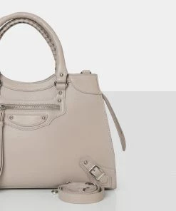 Public Desire UK The Willa Nude Zip Detail Tote Bag NEW IN