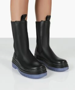 Public Desire UK WINTER BLACK ANKLE CHEALSEA BOOTS