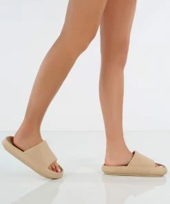Public Desire UK Solar Nude Rubber Flat Sliders