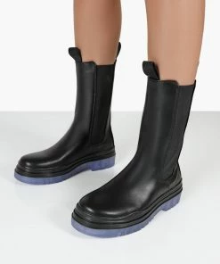 Public Desire UK WINTER BLACK ANKLE CHEALSEA BOOTS