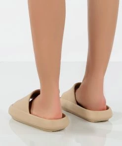 Public Desire UK Solar Nude Rubber Flat Sliders