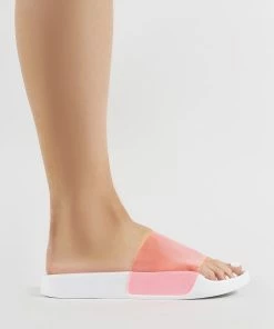 Public Desire UK Kina Perspex Sliders In Neon Pink