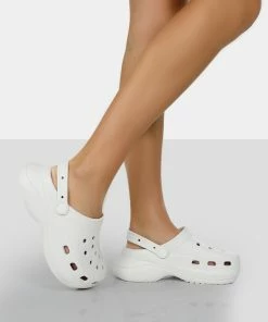Public Desire UK Vista White Rubber Platform Clog Sandals Platform Sandals