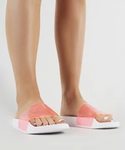 Public Desire UK Kina Perspex Sliders In Neon Pink
