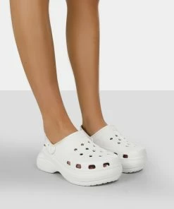 Public Desire UK Vista White Rubber Platform Clog Sandals Platform Sandals