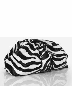 Public Desire UK Kammi Zebra PU Evening Clutch Bag Clutch Bags