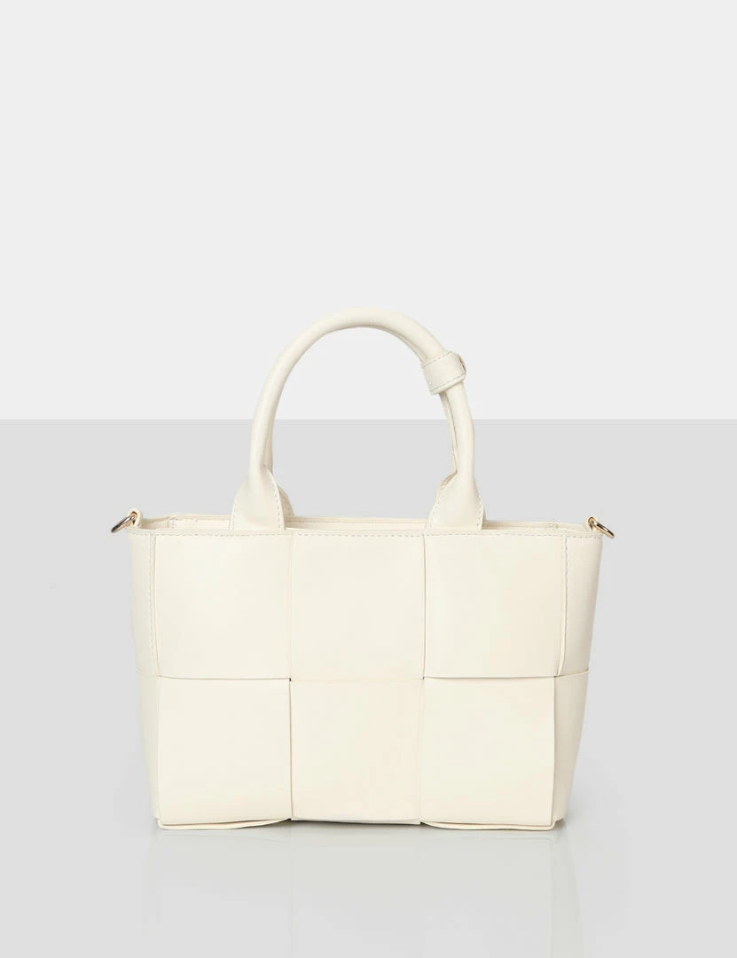 Public Desire UK NEW IN The Rumi Ecru Small Tote Handbag 1 Public Desire UK NEW IN The Rumi Ecru Small Tote Handbag