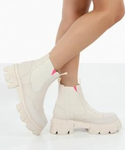 Public Desire UK Kenza X Public Desire Trance White Chunky Sole Chelsea Boots 6 Public Desire UK Kenza X Public Desire Trance White Chunky Sole Chelsea Boots