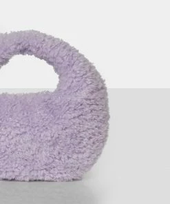 Public Desire UK NEW IN The Lyra Lilac Fluffy Mini Handbag