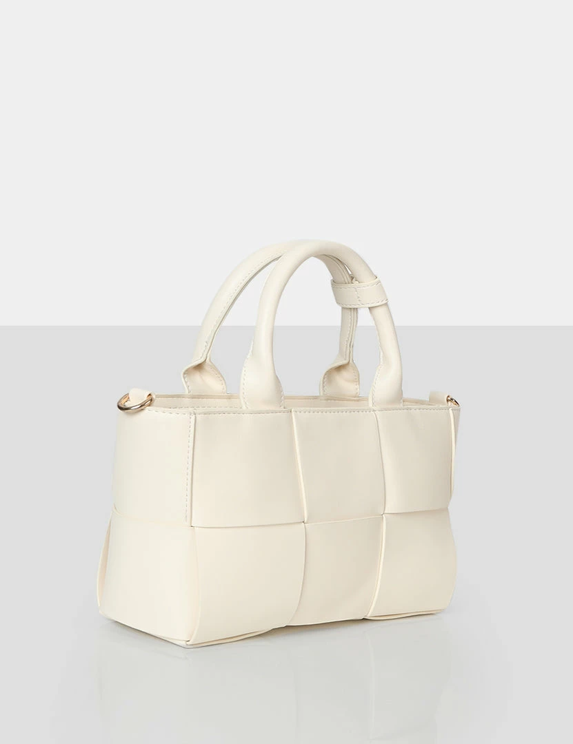 Public Desire UK NEW IN The Rumi Ecru Small Tote Handbag 2 Public Desire UK NEW IN The Rumi Ecru Small Tote Handbag