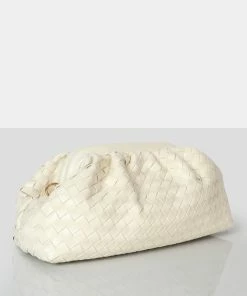 Public Desire UK Project Ecru Weave Clutch Bag