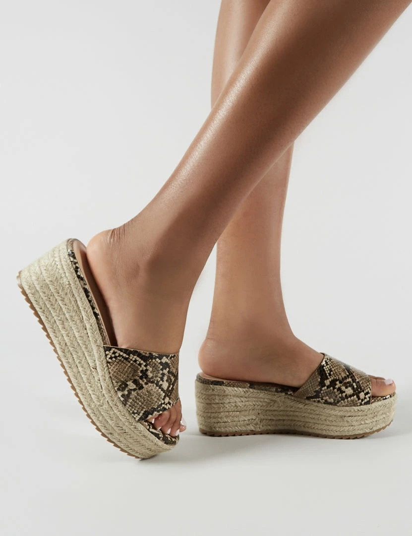 Public Desire UK Cami Flatform Espadrille Sliders In Snakeskin 4 Public Desire UK Cami Flatform Espadrille Sliders In Snakeskin