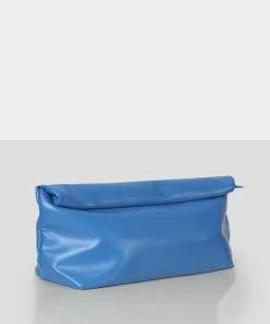 Public Desire UK The Aria Cobalt Folded Detail Clutch Bag NEW IN
