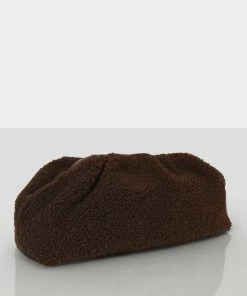 Public Desire UK Compatible Brown Teddy Clutch Bag