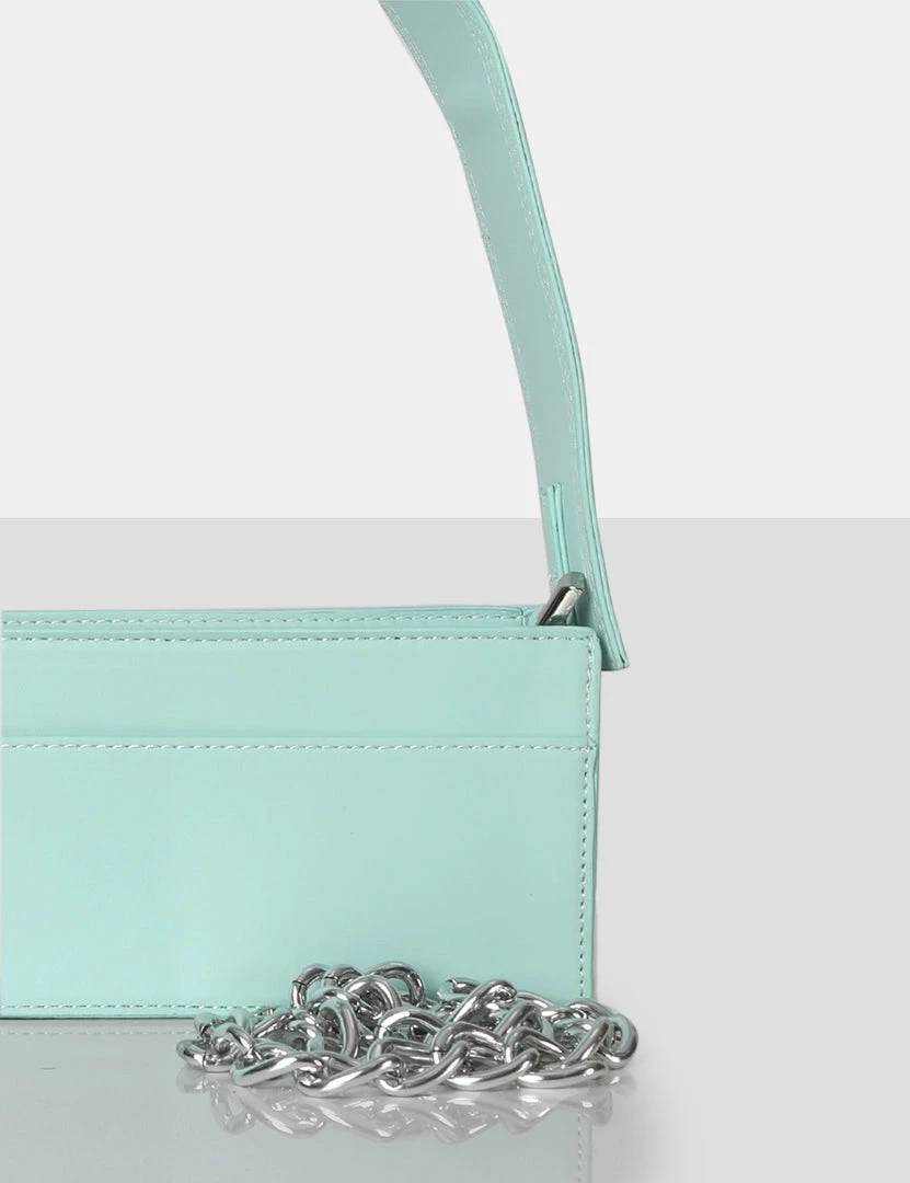 Public Desire UK The Koa Mint Long Chain Detail Shoulder Bag NEW IN 4 Public Desire UK The Koa Mint Long Chain Detail Shoulder Bag NEW IN