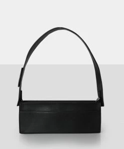 Public Desire UK The Koa Black Long Chain Detail Shoulder Bag NEW IN