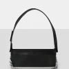 Public Desire UK The Koa Black Long Chain Detail Shoulder Bag NEW IN