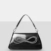 Public Desire UK Bags The Faya Black Bow Detail Diamante Crossbody Bag