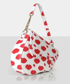 Public Desire UK Bags The Fox Lip Print Saddle Shoulder Bag