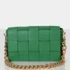 Public Desire UK CROSSBODY AND SHOULDER BAGS The Mayan Green Weave Gold Chain Detail Shoulder Bag