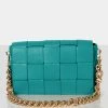 Public Desire UK Bags The Mayan Teal Weave Gold Chain Detail Shoulder Bag