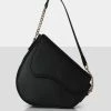 Public Desire UK The Fox Black Saddle Shoulder Bag