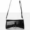 Public Desire UK The Kemi Black Arched Crossbody Mini Handbag