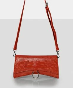Public Desire UK The Kemi Orange Arched Crossbody Mini Handbag