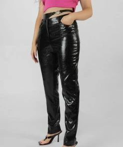 Public Desire UK KAIIA CLOTHING Carabiner Waist Battered Pu Trousers Black 9 Public Desire UK KAIIA CLOTHING Carabiner Waist Battered Pu Trousers Black