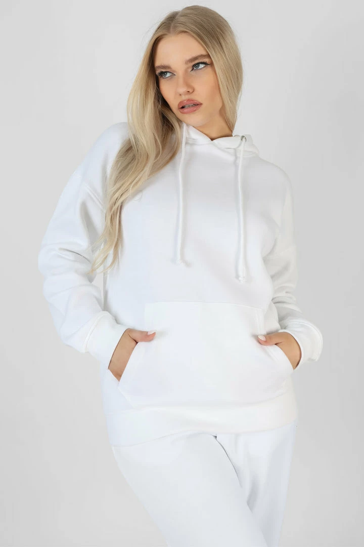 Public Desire UK KAIIA CLOTHING Oversized Hoodie With Front Pocket White 4 Public Desire UK KAIIA CLOTHING Oversized Hoodie With Front Pocket White