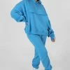 Public Desire UK Oversized Half Zip Windbreaker Sweat Blue