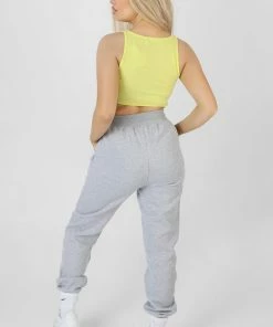 Public Desire UK Raw Hem Scoop Neck Crop Top Lime