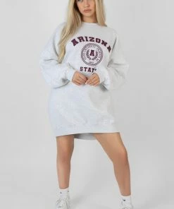 Public Desire UK Arizona Graphic Sweat Dress Oatmeal Marl KAIIA CLOTHING 7 Public Desire UK Arizona Graphic Sweat Dress Oatmeal Marl KAIIA CLOTHING