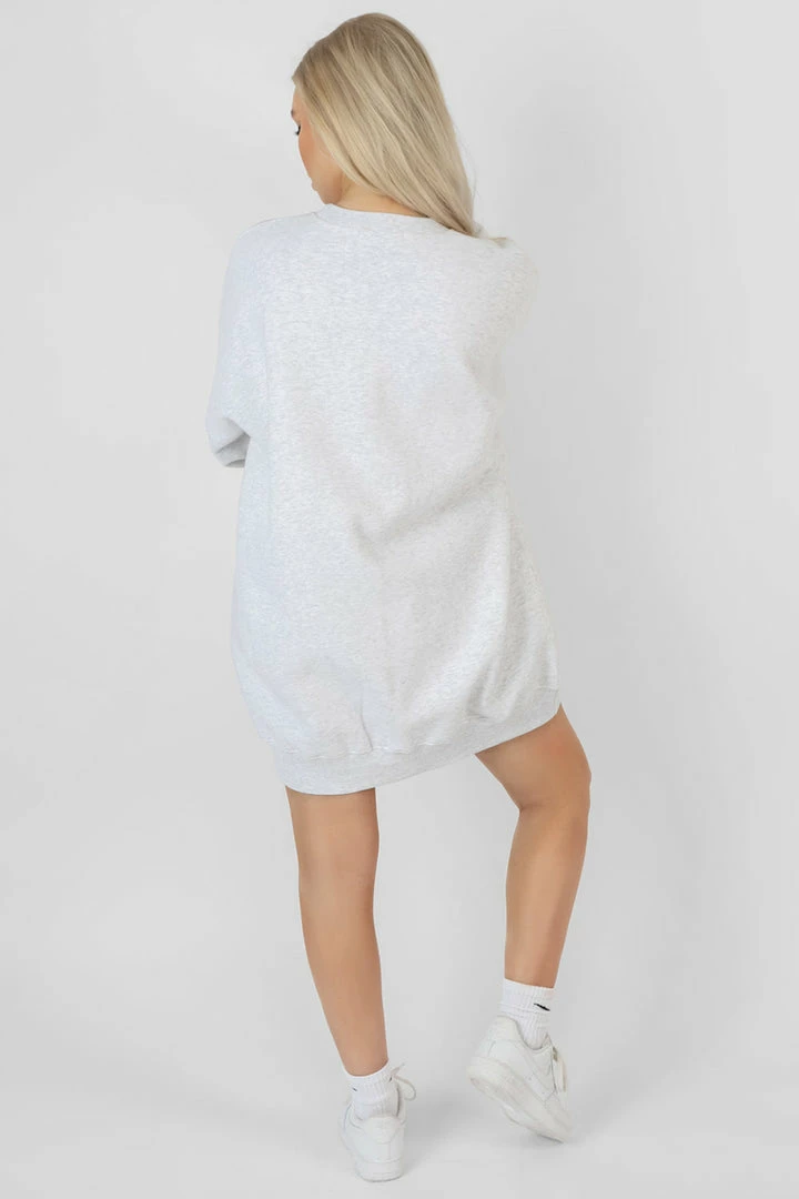 Public Desire UK Arizona Graphic Sweat Dress Oatmeal Marl KAIIA CLOTHING 5 Public Desire UK Arizona Graphic Sweat Dress Oatmeal Marl KAIIA CLOTHING