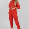 Public Desire UK Exposed Seam Oversized Cropped T-Shirt Red KAIIA CLOTHING