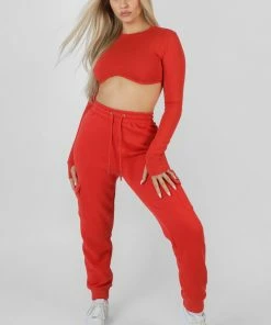 Public Desire UK Cargo Joggers Red