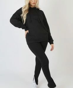 Public Desire UK Oversized Hoodie With Front Pocket Black KAIIA CLOTHING