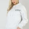 Public Desire UK Embroidered Wave Slogan Oversized Hoodie Oatmeal Marl KAIIA CLOTHING